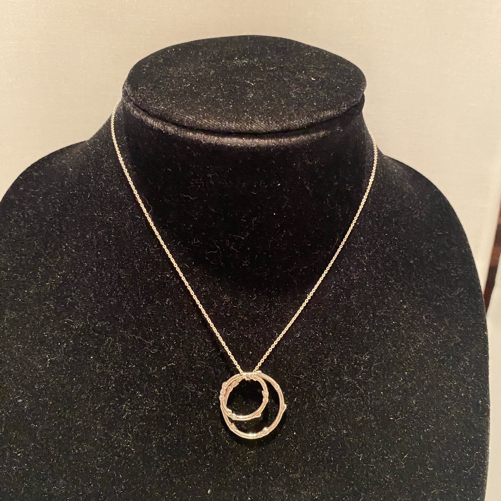 Sterling Silver Crystal Double Circle Necklace 30$